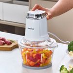 Coobinox® New Multi-Purpose Electric Chopper (CX-253NC) - Dual 2L Bowls (Glass & Stainless Steel 304) with Garlic Peeler & 4-Blade System